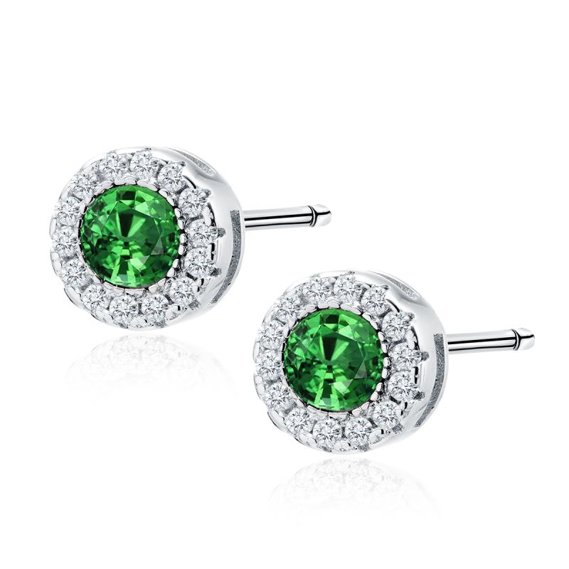 Cercei argint cu piatra verde DiAmanti Z1128E_G-DIA (Argint 925‰ 1,4 g.)